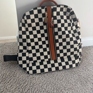 Checkered Black and White Backpack